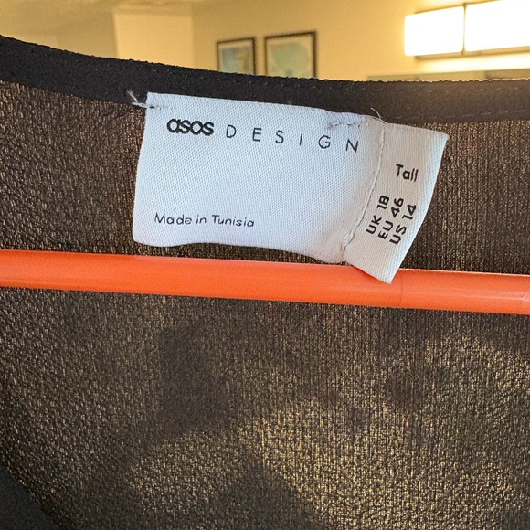 ASOS Design | Tall Short Sleeve Tea Culotte Black Jumpsuit - Picture 7 of 11